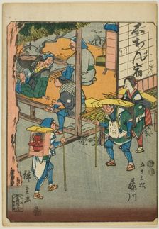 Fujikawa, from the series "Fifty-three Stations [of the Tokaido] (Gojusan tsugi)," also..., 1852. Creator: Ando Hiroshige