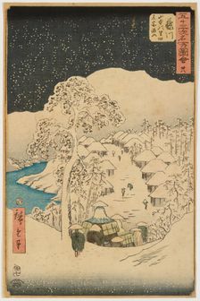 Fujikawa: Mountain Village, Formerly Called Mount Miyako, from the series The 53 Stations... 1855. Creator: Ando Hiroshige