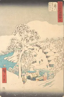 Fujikawa; Sanchu Yamanaka no Sato Miyajiyama, 7th month Hare year 1855., 7th month Hare year 1855. Creator: Ando Hiroshige