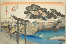 Fujisawa: Yugyo Temple (Fujisawa, Yugyoji), from the series "Fifty-three Stations of..., c. 1833/34. Creator: Ando Hiroshige