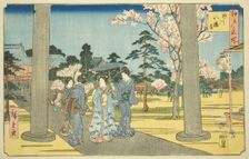Fukagawa Hachiman Shrine (Fukagawa Hachimangu), from the series "Famous Places..., 1854. Creator: Ando Hiroshige
