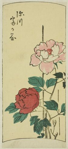 Fukagawa Tomigaoka, section of a sheet from the series "Cutouts of Famous Places...", 1852. Creator: Ando Hiroshige