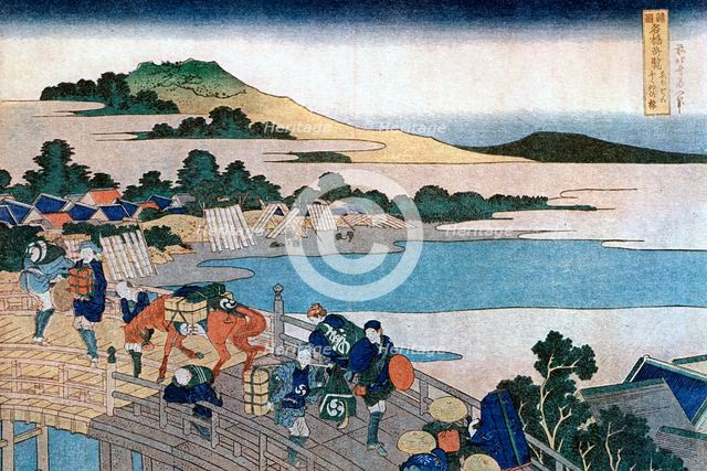 'Fukui Bridge, Province of Echizen', c1785-1849.Artist: Hokusai