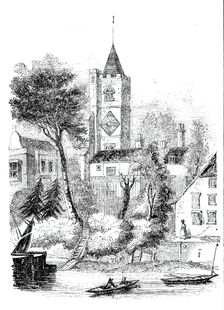 Fulham Church, 1843. Creator: Unknown