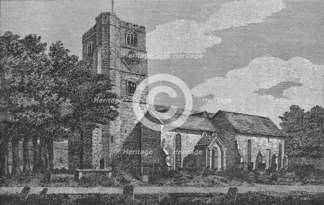 Fulham Church in 1812 (1911). Artist: Unknown.