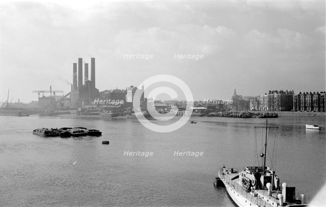Fulham Power Station, London, c1945-c1965. Artist: SW Rawlings