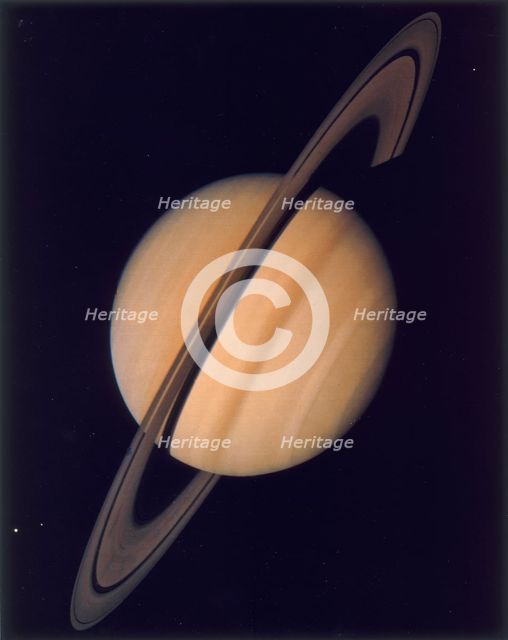 Full view of Saturn and her rings, 1980. Creator: Unknown.