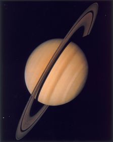 Full view of Saturn and her rings, 1980. Creator: Unknown