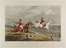 Full Cry, from Fox Hunting, 1828. Creator: Charles Bentley