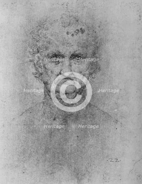 'Full Face of an Old Man', c1480 (1945). Artist: Leonardo da Vinci.
