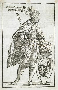 Full Length Figure of Alexander the Great (recto), 16th century. Creator: Unknown