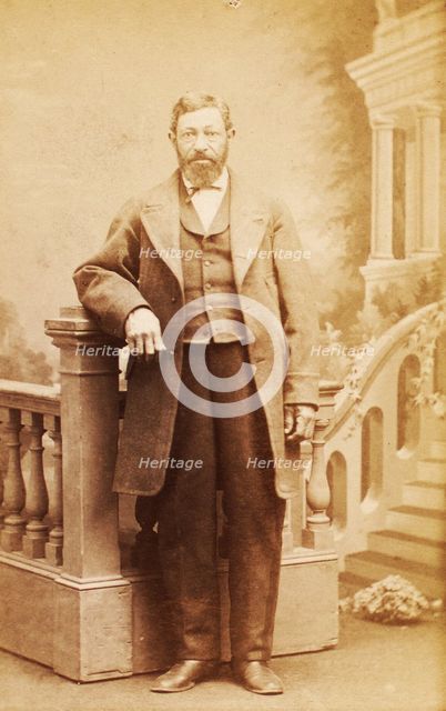 Full-length studio portrait of unidentified man, c1870-c1879. Creator: C. A. Marston.