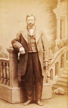 Full-length studio portrait of unidentified man, c1870-c1879. Creator: C. A. Marston