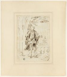 Full Length Portrait of a Man Standing near Balustrade, c. 1737. Creator: John Vanderbank