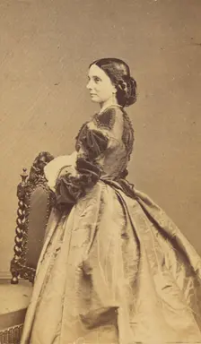 Full-length portrait of an unidentified woman in profile, 1864. Creator: Charles De Forest Fredricks