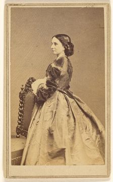 Full-length portrait of an unidentified woman in profile, 1864. Creator: Charles De Forest Fredricks