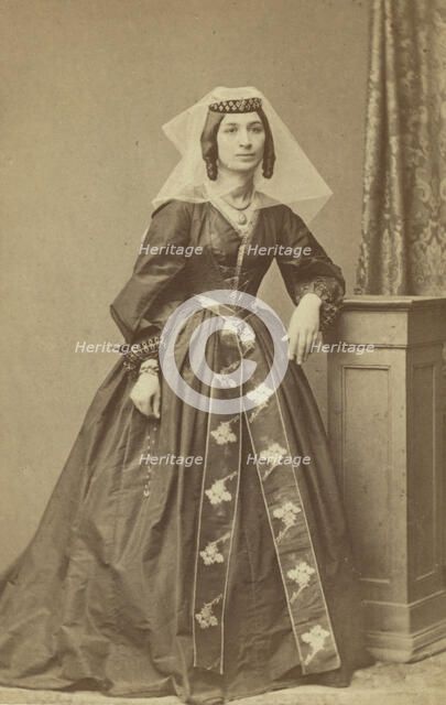Full-length portrait of Georgian woman, facing slightly right, between 1870 and 1886. Creator: Unknown.