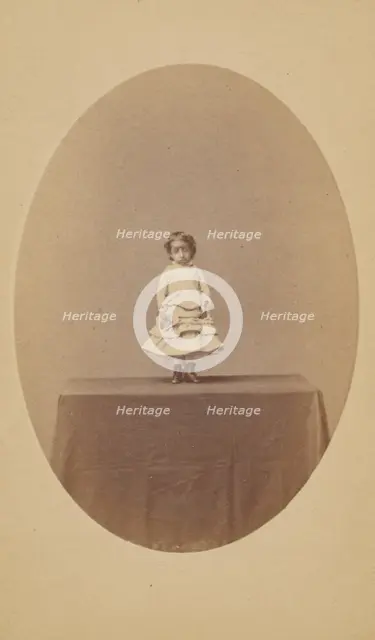 Full-length portrait of Lucia Zarate, Mexican Midget, about 1880. Creator: J. Wood.
