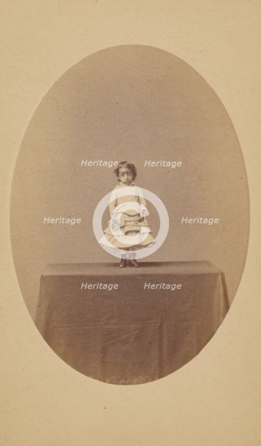 Full-length portrait of Lucia Zarate, Mexican Midget, about 1880. Creator: J. Wood.