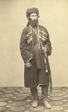 Full-length portrait of Transcaucasian man, standing, facing front, between 1870 and 1886. Creator: Unknown