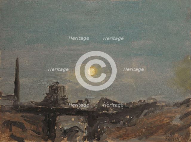 Full Moon Over Luxor Ruins, Off the Nile, February 9, 1876. Creator: Lockwood de Forest.