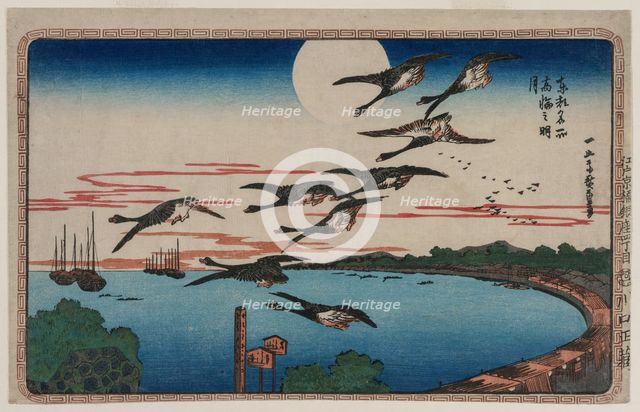Full Moon over Takanawa, from the series Famous Places in the Eastern Capital, c. 1831. Creator: Ando Hiroshige (Japanese, 1797-1858).