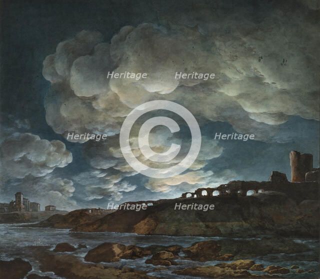 Full Moon Over the Sea, 1800-1810. Creator: Bagetti, Giuseppe Pietro (1764-1831).