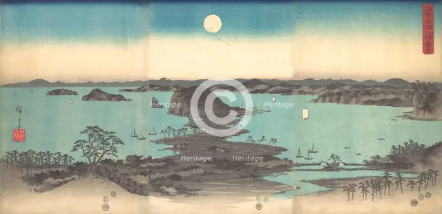 Full Moon at Kanazawa, Province of Musashi, 1857., 1857. Creator: Ando Hiroshige.