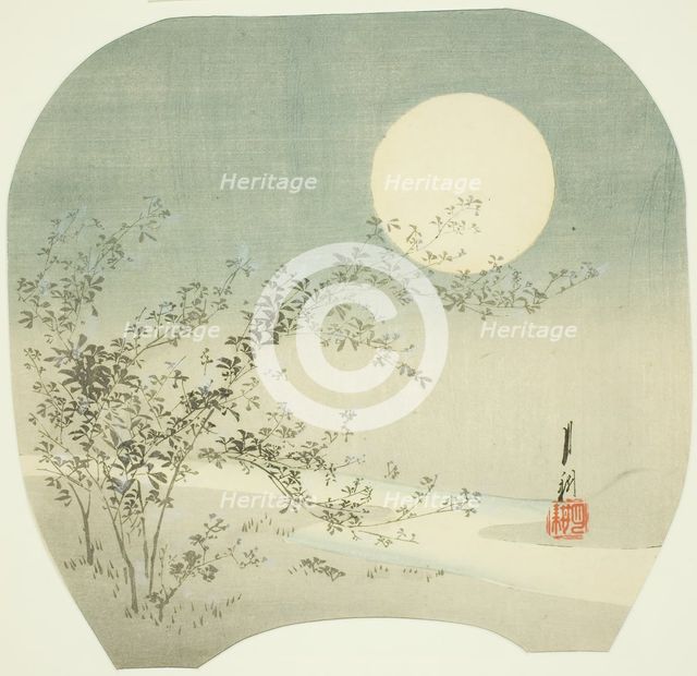 Full Moon and Autumn Flowers by the Stream, c. 1895. Creator: Ogata Gekko.