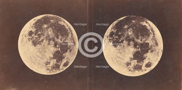 Full Moon: The Left Hand Moon was Photographed June 2nd, 1871. The Right Hand Moon was Pho..., 1871. Creator: Lewis Morris Rutherfurd.