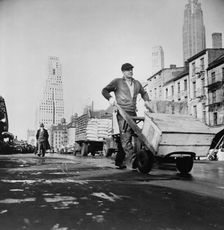 Fulton fish market street scene, New York, 1943. Creator: Gordon Parks