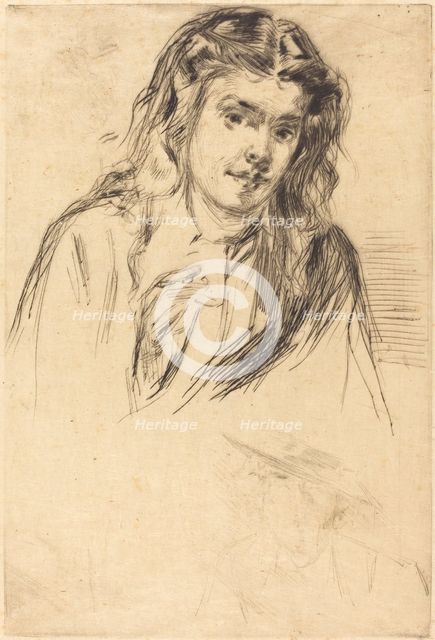 Fumette's Bent Head, 1859. Creator: James Abbott McNeill Whistler.
