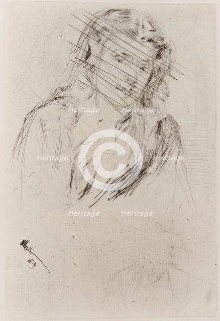 Fumette's Bent Head, 1859. Creator: James Abbott McNeill Whistler.