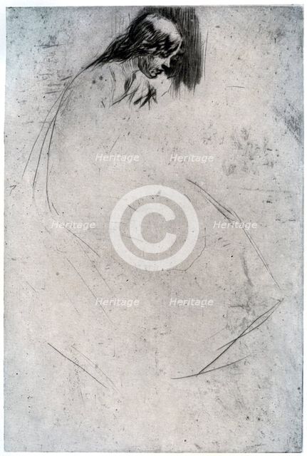 'Fumette's Bent Head', c1859 (1904).Artist: James Abbott McNeill Whistler