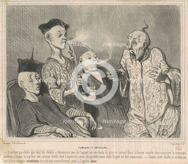 Fumeurs et priseurs, 19th century. Creator: Honore Daumier.