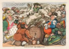 Funcking the Corsican, pub. 1813 (hand coloured engraving). Creator: Thomas Rowlandson (1757 - 1827)