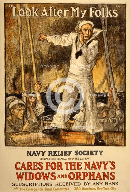 Fundraising campaign for the Navy Relief Society, 1917.