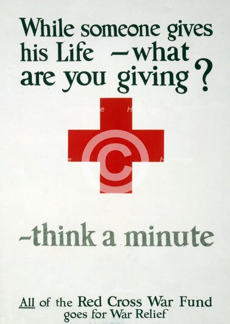 Fundraising Poster for the Red Cross, 1917. 