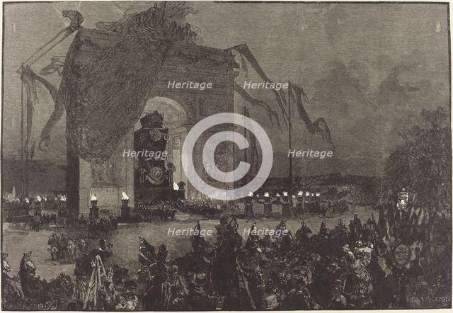 Funérailles de Victor Hugo. La Veillée, 1885. Creator: Auguste Lepere.