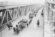 Funeral, Vera Cruz victims, crossing Manhattan Bridge, 1914. Creator: Bain News Service