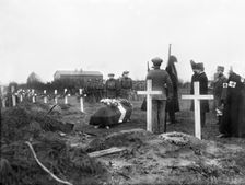Funeral at the cemetery for disabled soldiers, Trelleborg, Sweden, 1918. Creator: Unknown