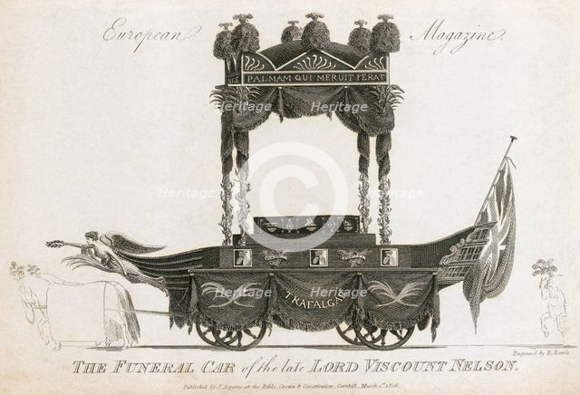 Funeral car of Admiral Lord Nelson, 1806. Artist: Samuel Rawle.