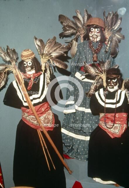 Funeral effigies for Wikaruk ceremony, Diegueno tribe, Southern California. Artist: Unknown.