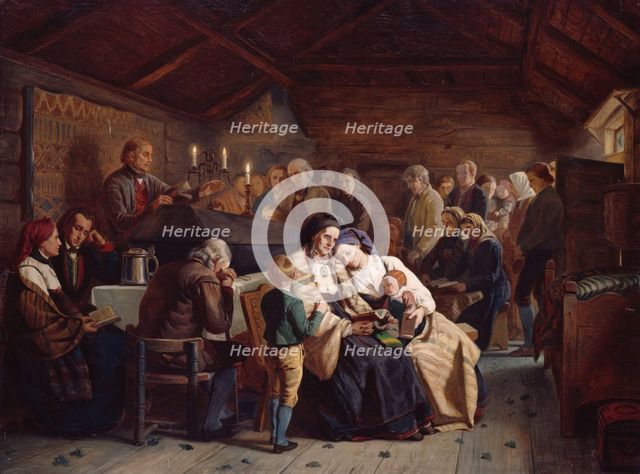 Funeral Feast, probably 1854. Creator: Adolph Tidemand.