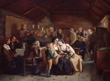 Funeral Feast, probably 1854. Creator: Adolph Tidemand