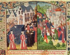 Funeral in Paris of Saint Louis or Louis IX, king of France (1270) and Entry of Charles V The W…