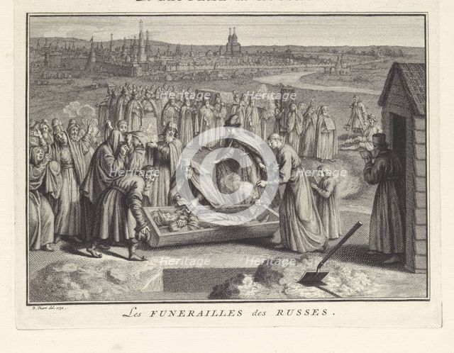 Funeral in Russia, 1732. Artist: Picart, Bernard (1673–1733)
