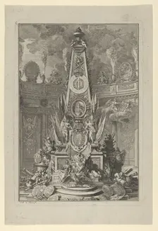 Funeral monument to Charles V, Duke of Lorraine, frontispiece to Les Actions glorieuse..., 1703-04. Creator: Sébastien Le Clerc the Younger