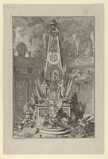 Funeral monument to Charles V, Duke of Lorraine, frontispiece to Les Actions glorieuse..., 1703-04. Creator: Sébastien Le Clerc the Younger