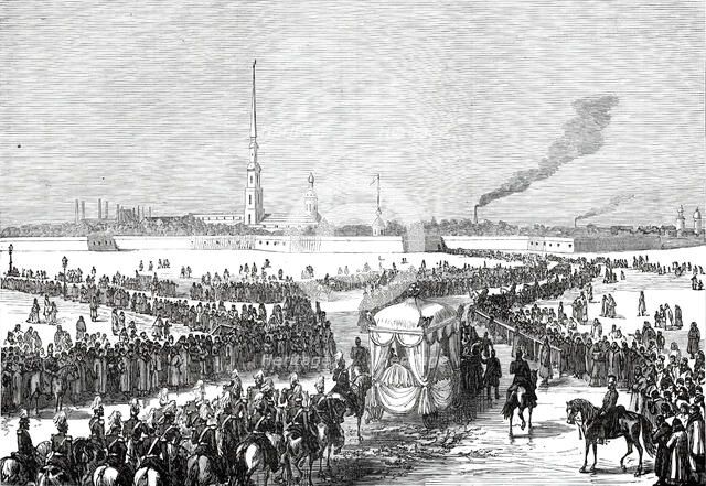 Funeral of the Grand Duchess Marie Nicolaievna at St. Petersburg, 1876. Creator: Unknown.